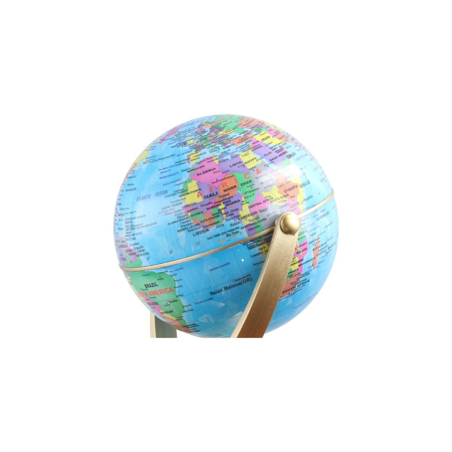 Leadigol 12cm World Globe with Stand, World Globe with Round base,360° Horizontal Rotation World Map with Clear Text Markings,Political Map Classroom Learning,Blue