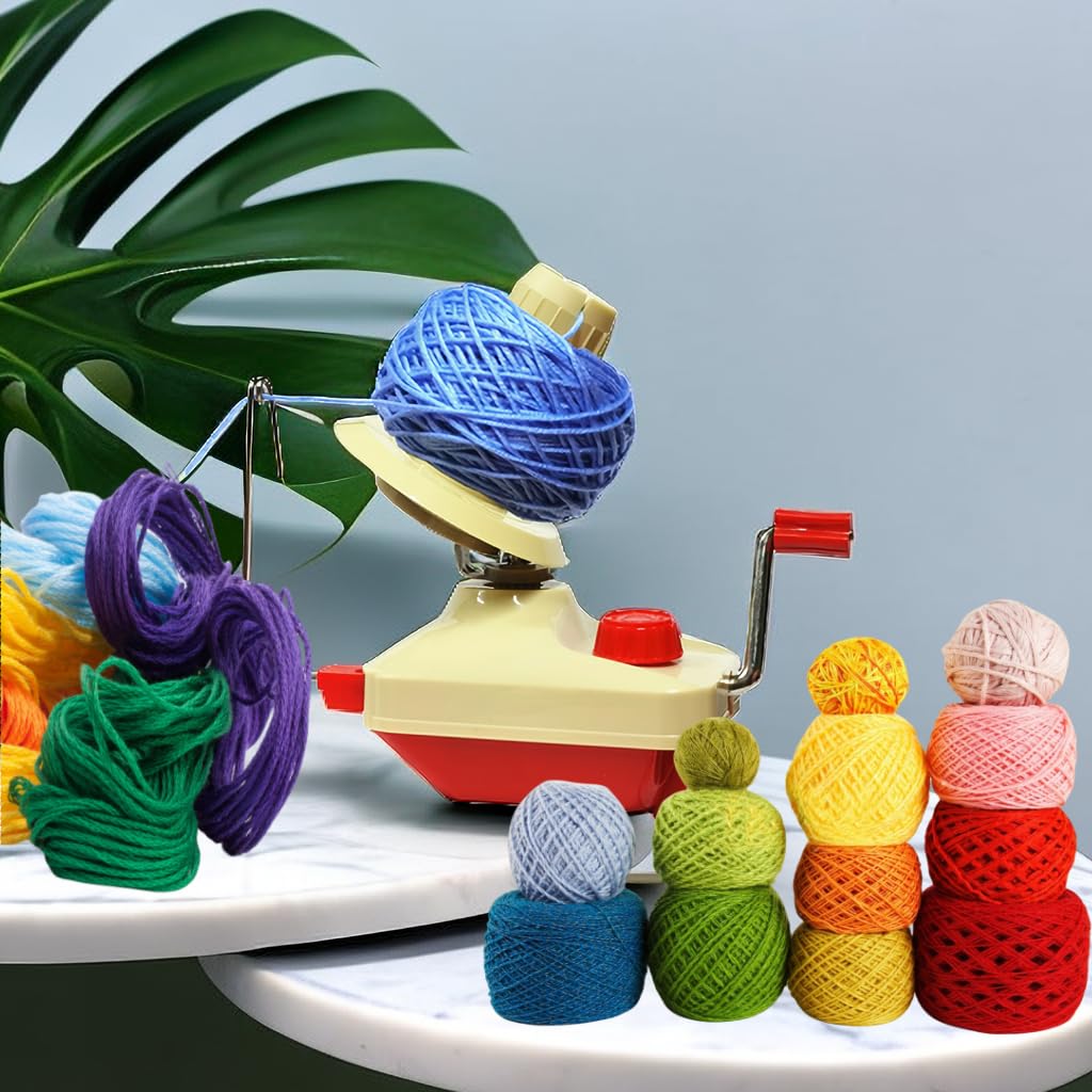 Ayasee Yarn Ball Winder, Hands Operated Swift Yarn Fiber String Ball Wool Winder Machines for Family+4Pompom Maker+10PS Knitting Stitch Markers+10PS Plastic Needles+1PS Scissors(26b)