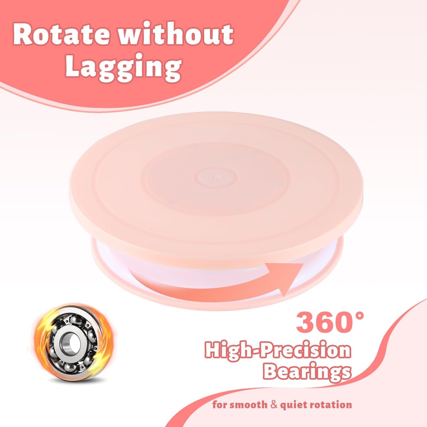 FGASIDYO 207PCS Cake Decorating Kit Includes Revolving cake turntable for decorating, Icing Bags and Tips Set, 3 Spatulas, 3 Cake Scraper, 100 Piping Bags, frosting piping kit,and 3 Coupler for Baking