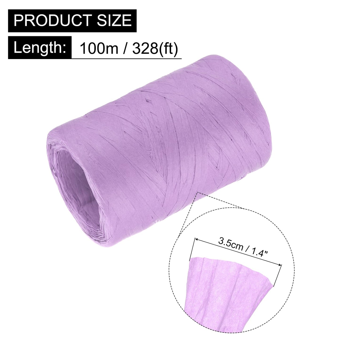 MECCANIXITY 2 Rolls Raffia Paper Ribbon Bulk,1/4 Inch Wide 110 Yards Purple Twine String Paper Yarn for DIY Craft Weaving, Decoration, Gift Wrapping