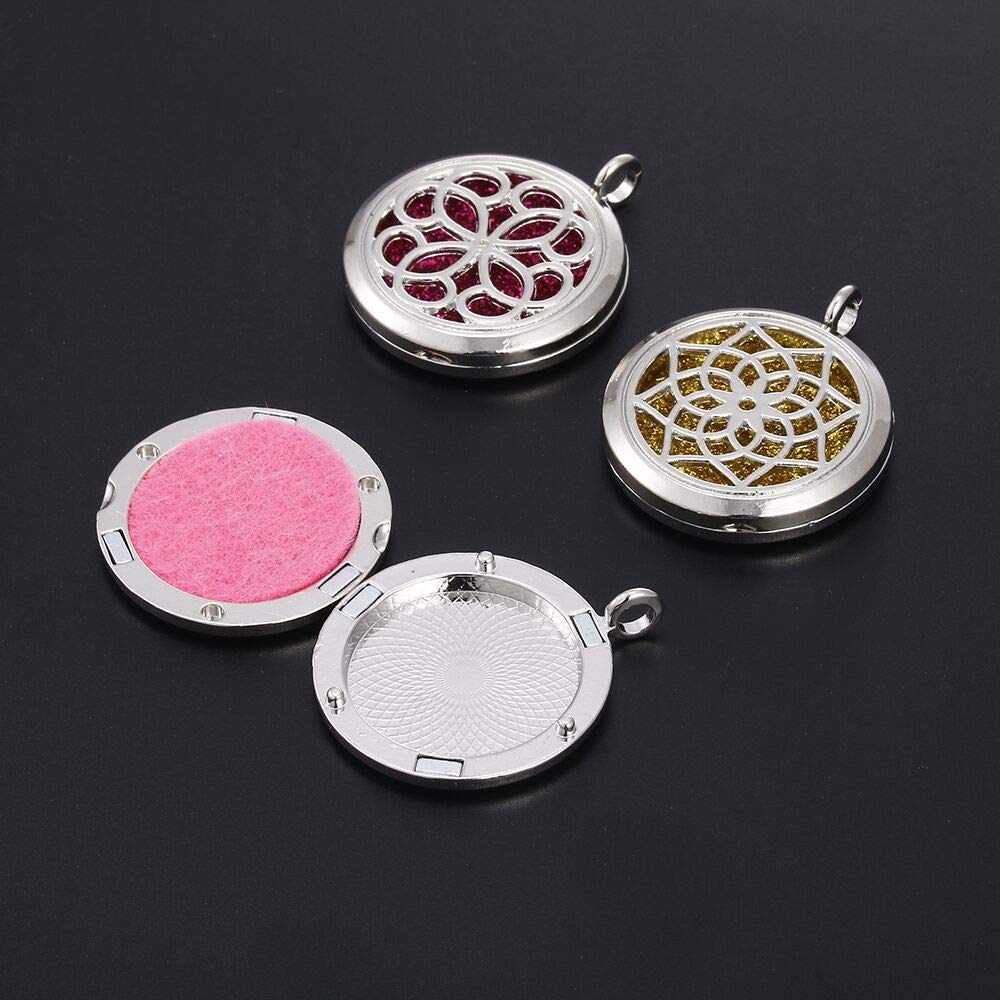 Vie Jeune 10pcs Mixed Aroma Diffuser Charms Stainless Steel Tone Perfume Essential Oil Diffuser Necklace Pendant Locket Jewelry (Style 5)