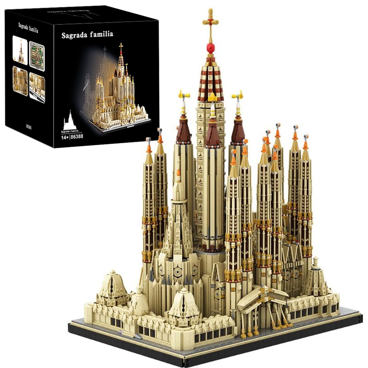 BBTiloBrix Sagrada Família Church Architectural Building Block Set, 10328 Pieces Collectible Cathedral Model, Spain Landmark Construction Kit for Adults,Home Decor Gift for Architecture Enthusiasts