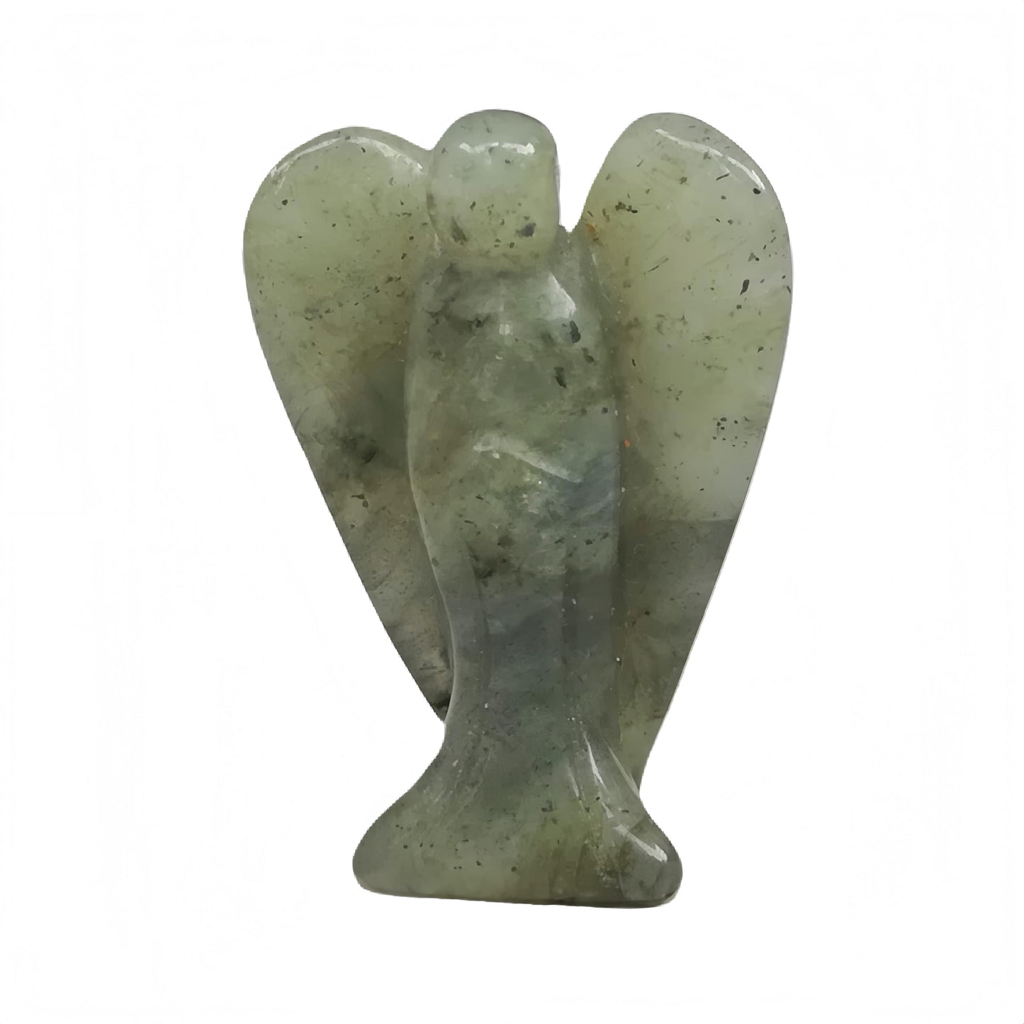 Afucats Natural Moonstone Healing Guardian Angel Indoor Decorative Stone,1.5 Inches Carving Pocket Palm Statue,Gift for Her Christmas Décor