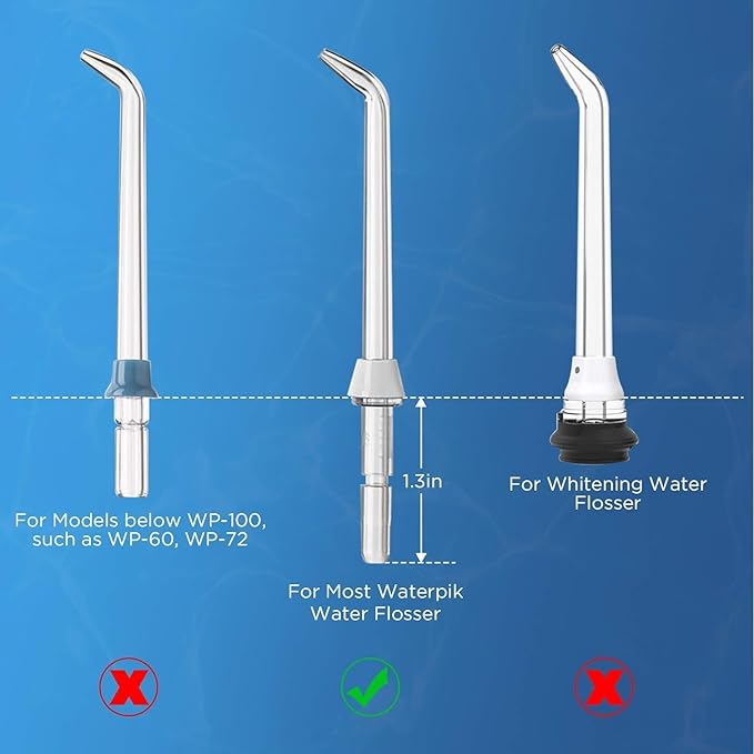 for Waterpik Replacement Heads, Replacement Tips for Waterpik Water Flosser, Suitable for Waterpik Accessories Replacement Tips, for JT-100E(6 Classic Jet Tips)