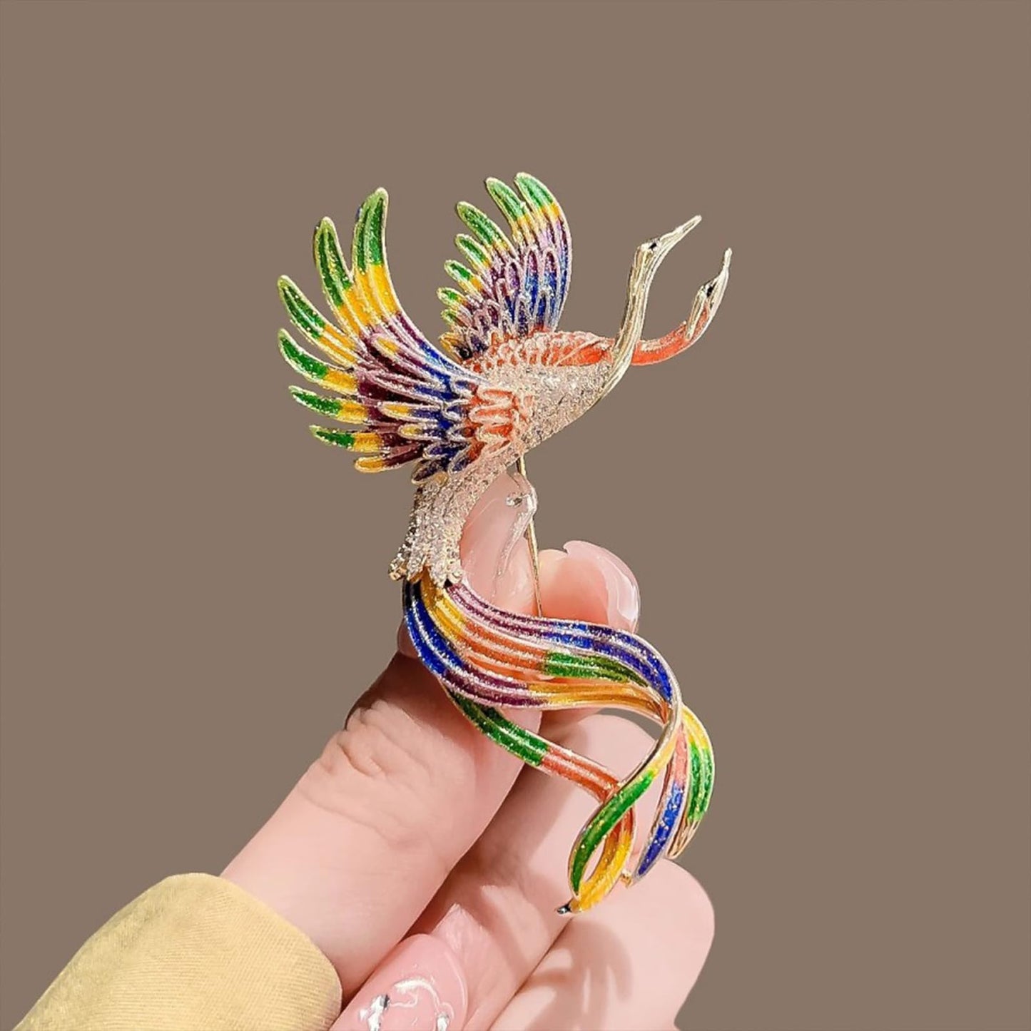 HETICA Women Animal Floral Brooch Pin Accessory Perfect as a Gift for Anniversary Celebrations, Parties, Or Everyday Wear (Phoenix)