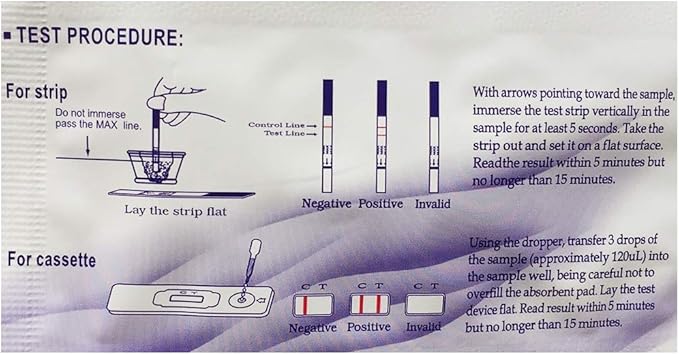 HCG Pregnancy Test Strips (Individually-Sealed, Pack of 30)