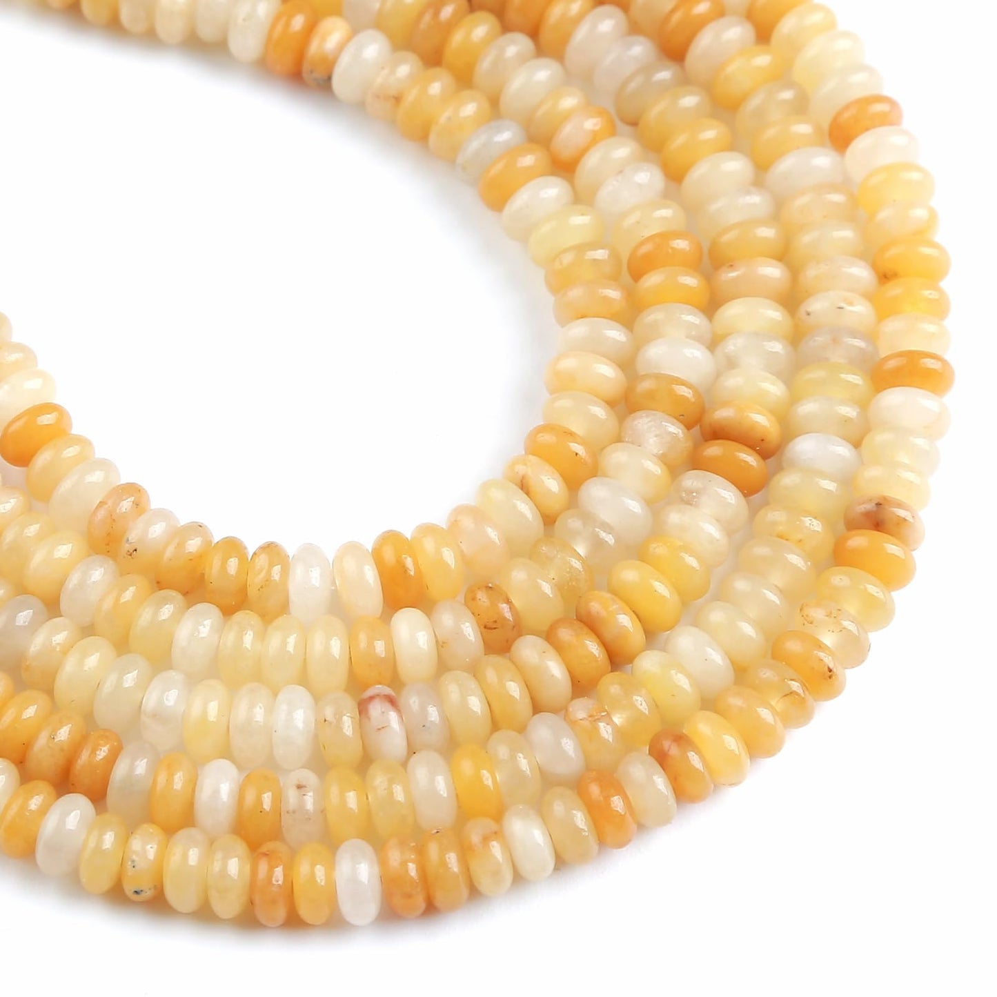 150PCS 2x4mm Natural Yellow Aventurine Jade Stone Rondelle Beads Abacus Disk Stone Beads Round Loose Spacer Gemstone Beads for DIY Bracelet Necklace Jewelry Making