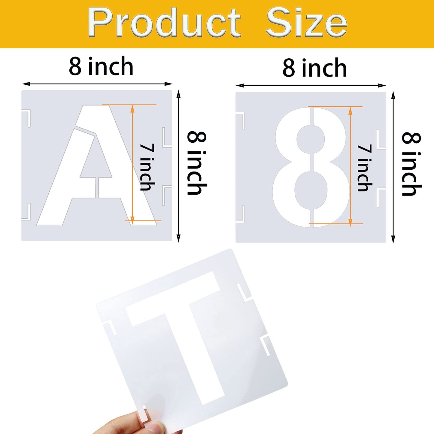 YEAJON 46 Pcs Letter Stencils Symbol Numbers Craft Stencils, Reusable Alphabet Templates Interlocking Stencil Kit for Painting on Wood, Wall, Fabric, Rock, Chalkboard, Sign, DIY Art Projects(8 Inch)
