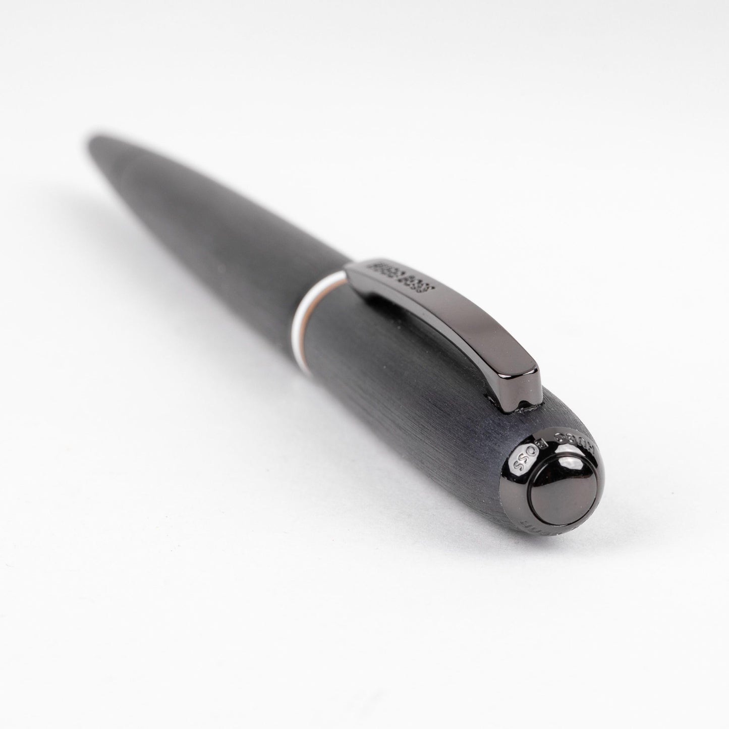 Hugo Boss Contour Iconic HSH3414D Ballpoint Pen Brass and Aluminium Black Length 13.6cm Blue Ink