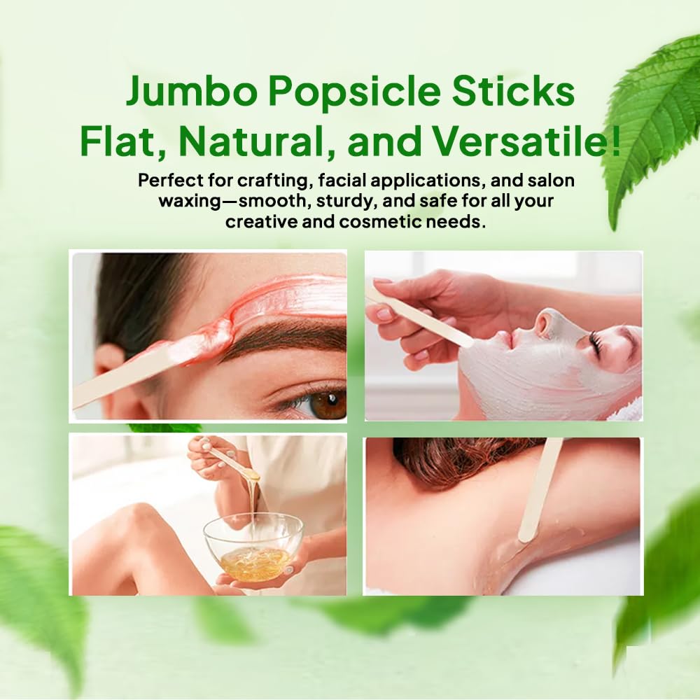 Perfect Stix Jumbo Birchwood Craft Sticks, 6 x 3/4 inches, Natural, 500 Count, Made in USA