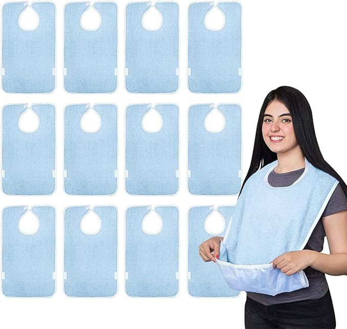 Avalon Towels Waterproof Adult Bibs for Women, Clothing Protector bibs for adults senior citizens washable