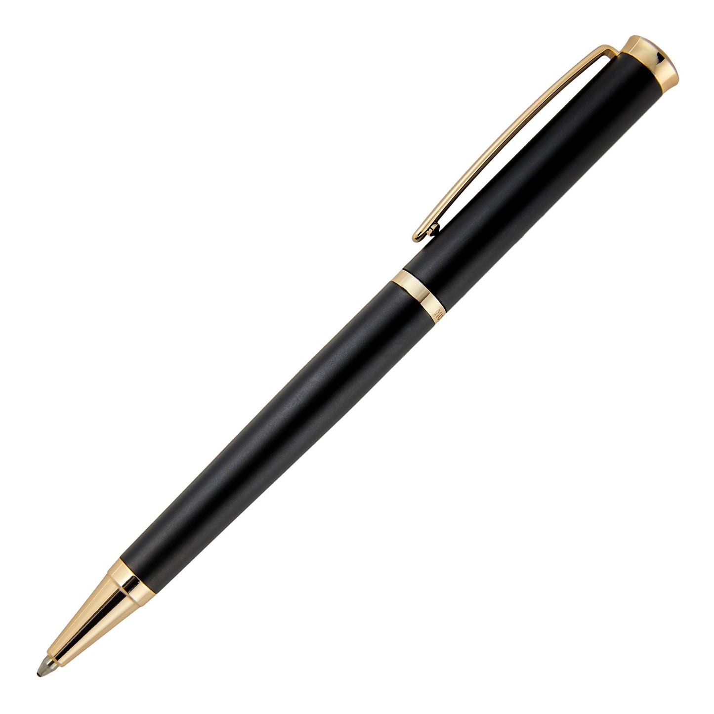 HUGO BOSS Sophisticated HSC3114A Brass Ballpoint Pen Matte Black Length 13.6 cm Lead Colour: Blue