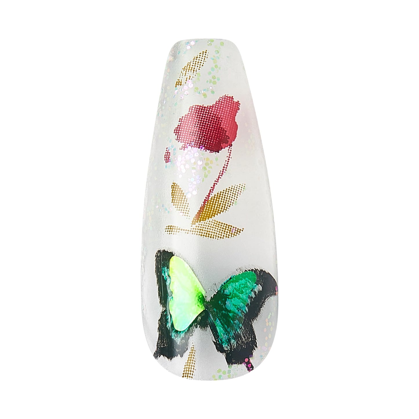 KISS Gel Fantasy Press On Nails, Nail glue included, Jelly Cookie', Pink, Long Size, Coffin Shape, Includes 28 Nails, 2g glue, 1 Manicure Stick, 1 Mini File (Pack of 2)