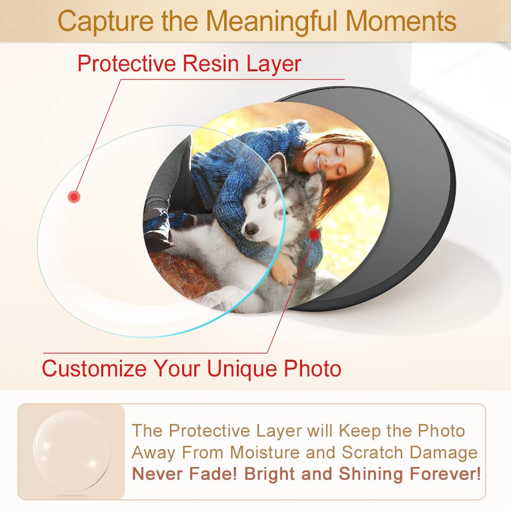 Custom4U Black Pin with Picture for Groom Personalized Wedding Bridal Memorial Bouquet Charm