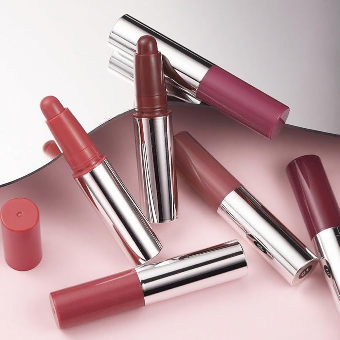 Maroon Matte Lipstick Crayon - High Pigment Creamy Formula, Waterproof Long Lasting, Smooth Glide Application, Non-Sticklipstick, Ultra Thin Lightweight, Velvet Matte Lip Feel for Women 06#