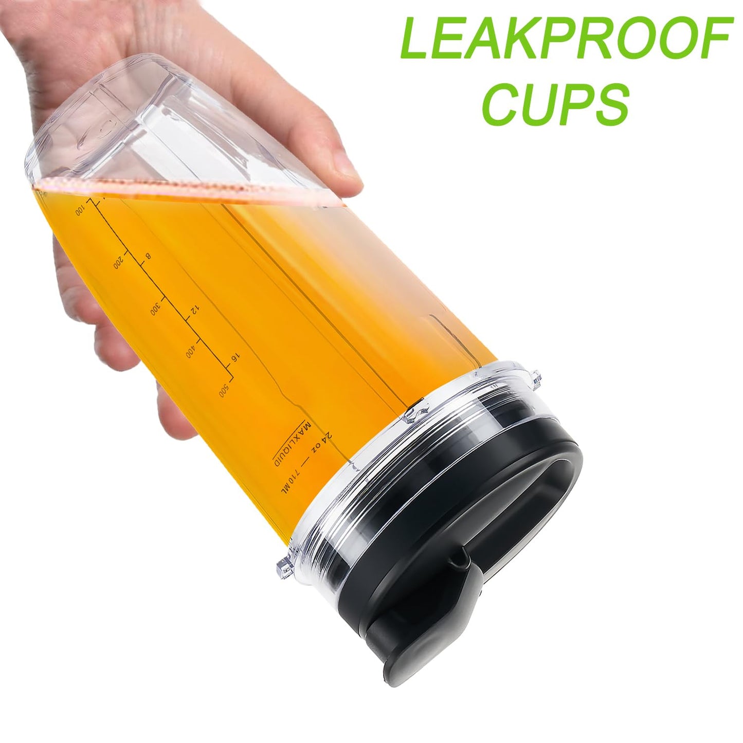 Replacement 24oz Blender Cup with Sip & Seal Lid For Nutri Ninja BL450 BL456 BL480 BL482 BL640 BL642 BL682 BN401 BN751 BN801 Foodi SS101 SS151 SS351 SS401 Ninja Blender Auto IQ Blade, 2-Pack …