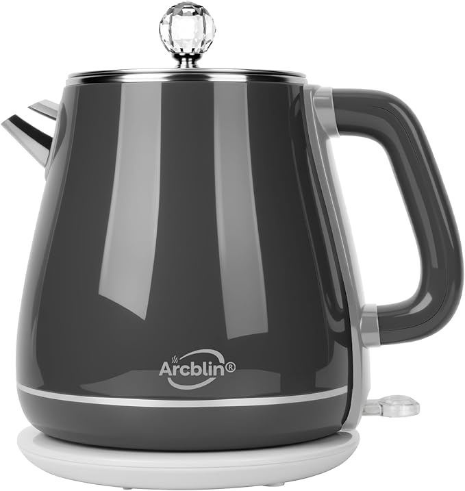 Retro Electric Kettle 1.8L, All Stainless Steel Hot Water Electric Kettle for Boiling Water, BPA Free Tea Kettle, 1350W Fast Boil, Auto Shut Off & Boil-Dry Protection