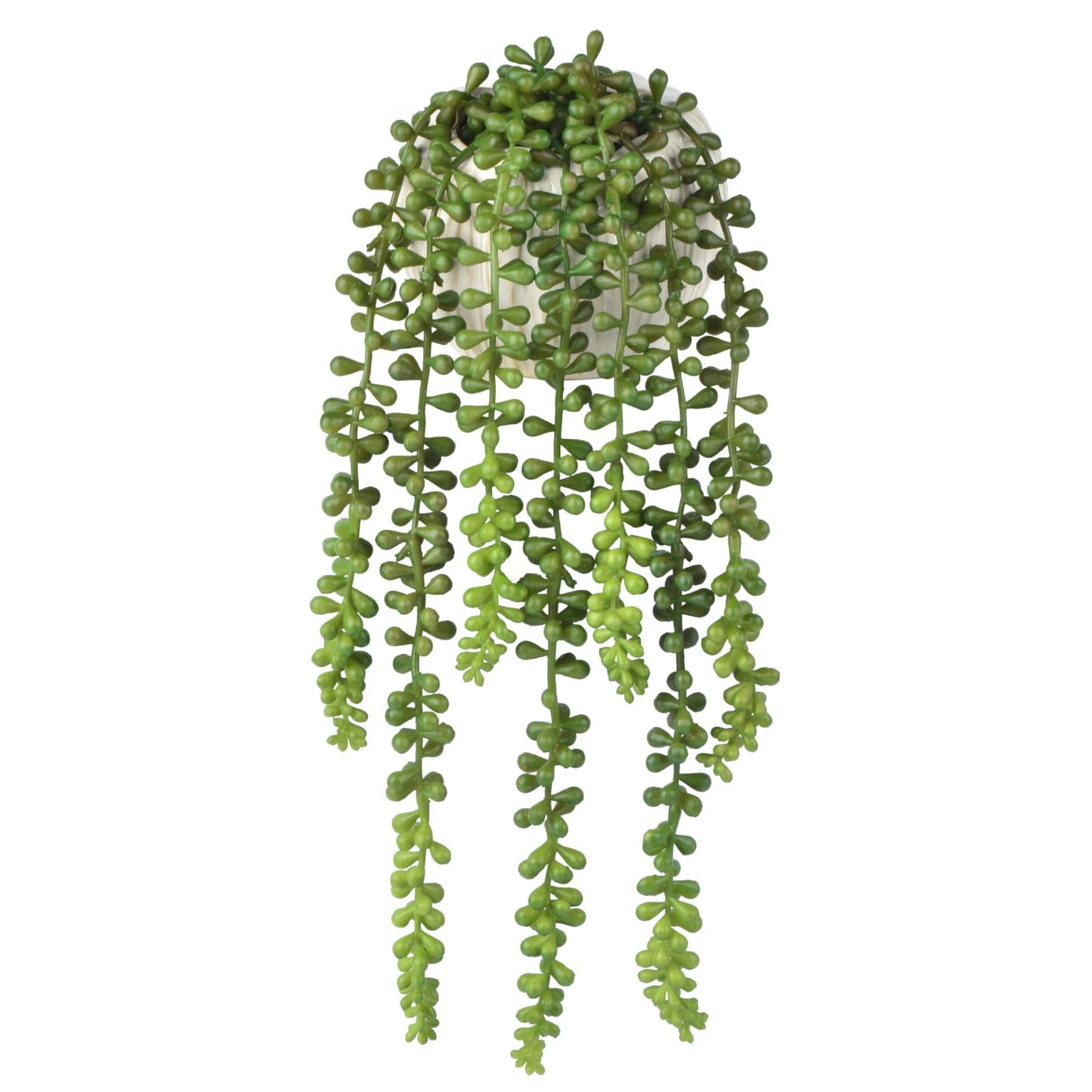 Hisow Succulents Plants Artificial, Small String of Pearls with Ceramic Pot Artificial Faux String of Pearls Suitable for Home Garden Decor, Wall Decoration