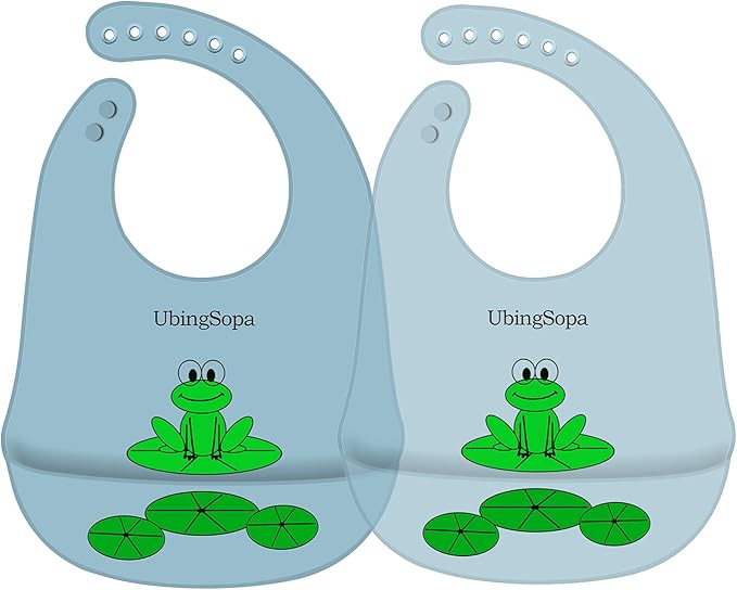 Silicone Baby Bibs – Adjustable, Soft, Waterproof & Durable, with Large Food-Catching Pocket, Feeding-Friendly