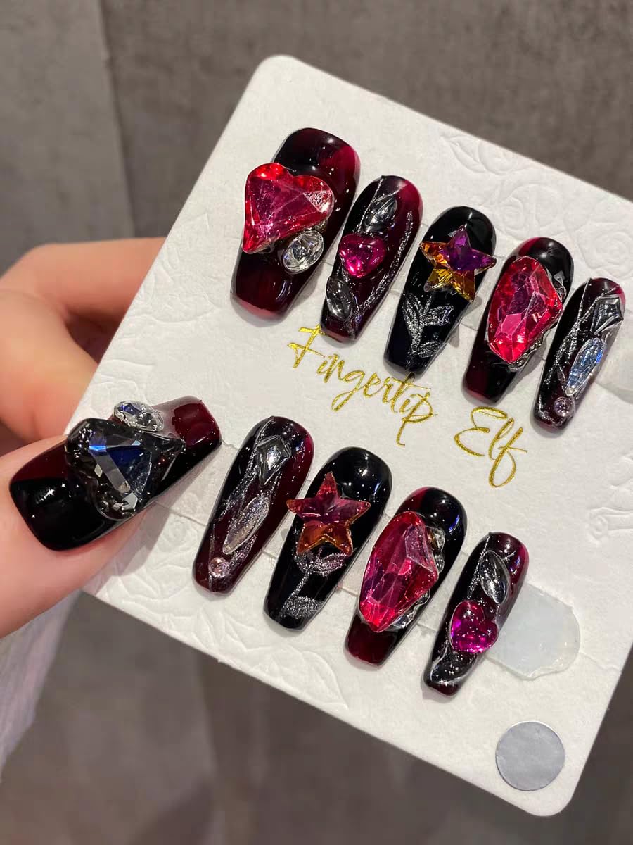 10-Piece Handmade Press On Nails Set - Convenient, Versatile, Reusable - Includes Press On Nails, Glue On Nails, Impress Nails - Pastel & Variety of Styles