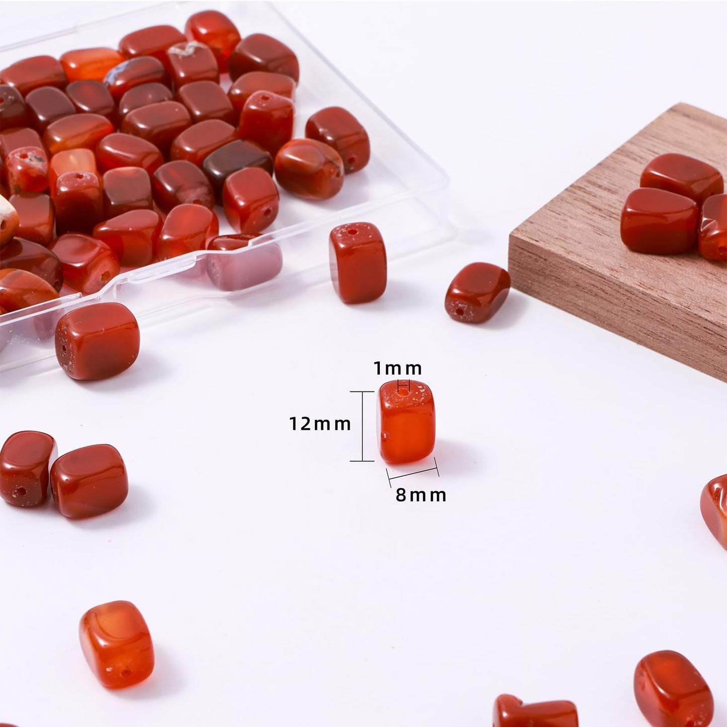 Natural Large Red Agate Cube Stone Beads 8x11mm 38cm/str Loose Semi Gemstone Stone Square Beads for Making Bracelets Necklace
