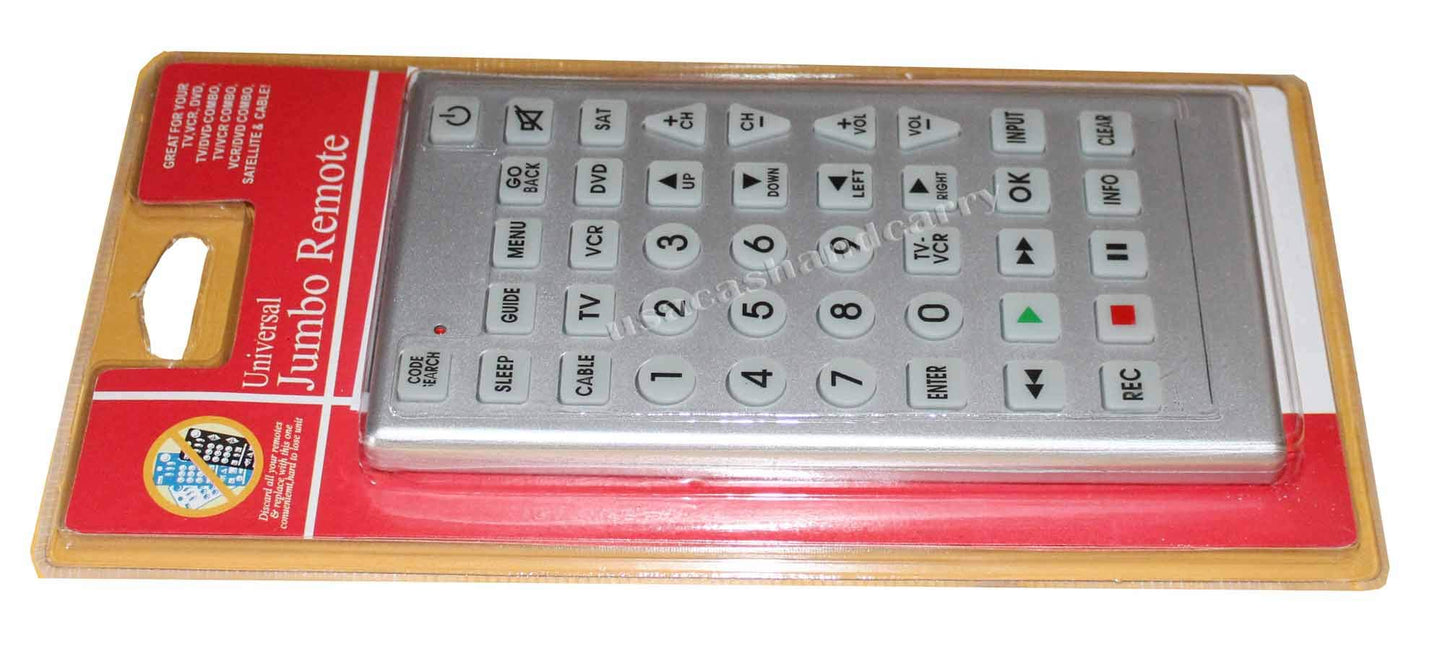 PrimeTrendz Universal Mini Jumbo Remote Control for TV VCR DVD Satellite Cable & More - Never Lose The Remote Again!