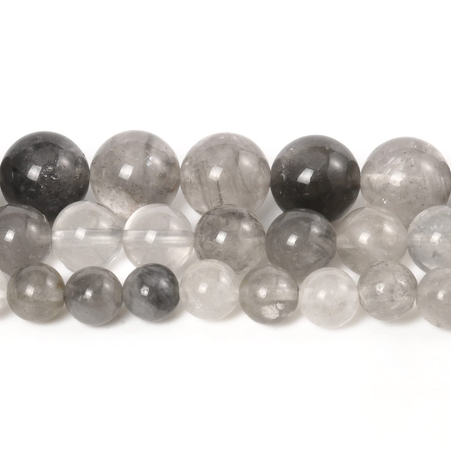 60pcs 6mm Natural Stone Beads Greystone Crystal Beads Energy Crystal Power Gemstone for Jewelry Making, DIY Bracelet Necklace