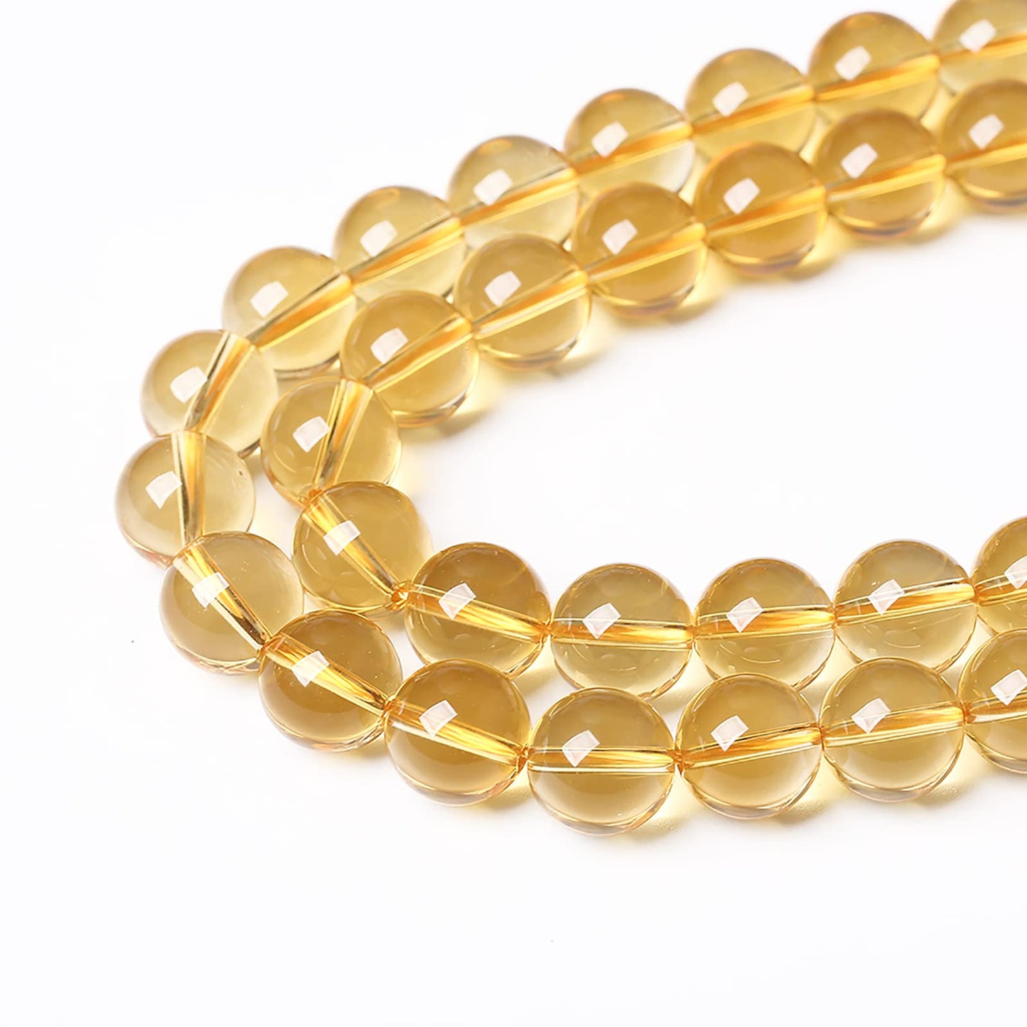 36pcs 10mm 7A Natural Citrine Beads Round Loose Spacer Crystal Energy Healing Power Stone Beads for Jewelry Making DIY Bracelet Necklace Accessories (Citrine, 10mm)