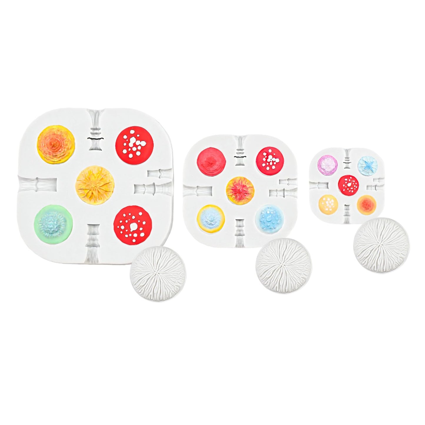 3 Pcs Mushroom Polymer Clay Silicone Mold, Miniature Polymer Clay Molds, 5 Shapes 3 Sizes Vivid Mushroom Polymer Clay Tools for Jewelry Making, Earrings Decoration, 3D Mold, Cake Decoration Pieces