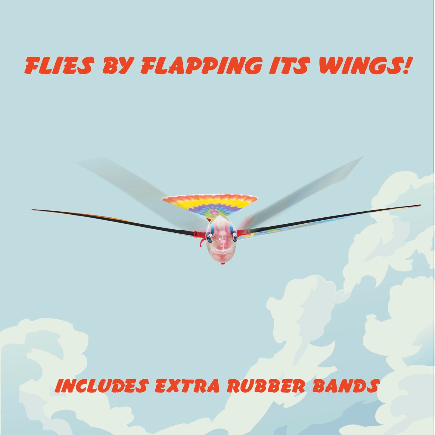 Schylling Tim Bird Flying Toy - Rubberband-Powered Mechanical Bird that Really Flies - Wings Flap and Flies 50 Feet - Ages 7 and Up