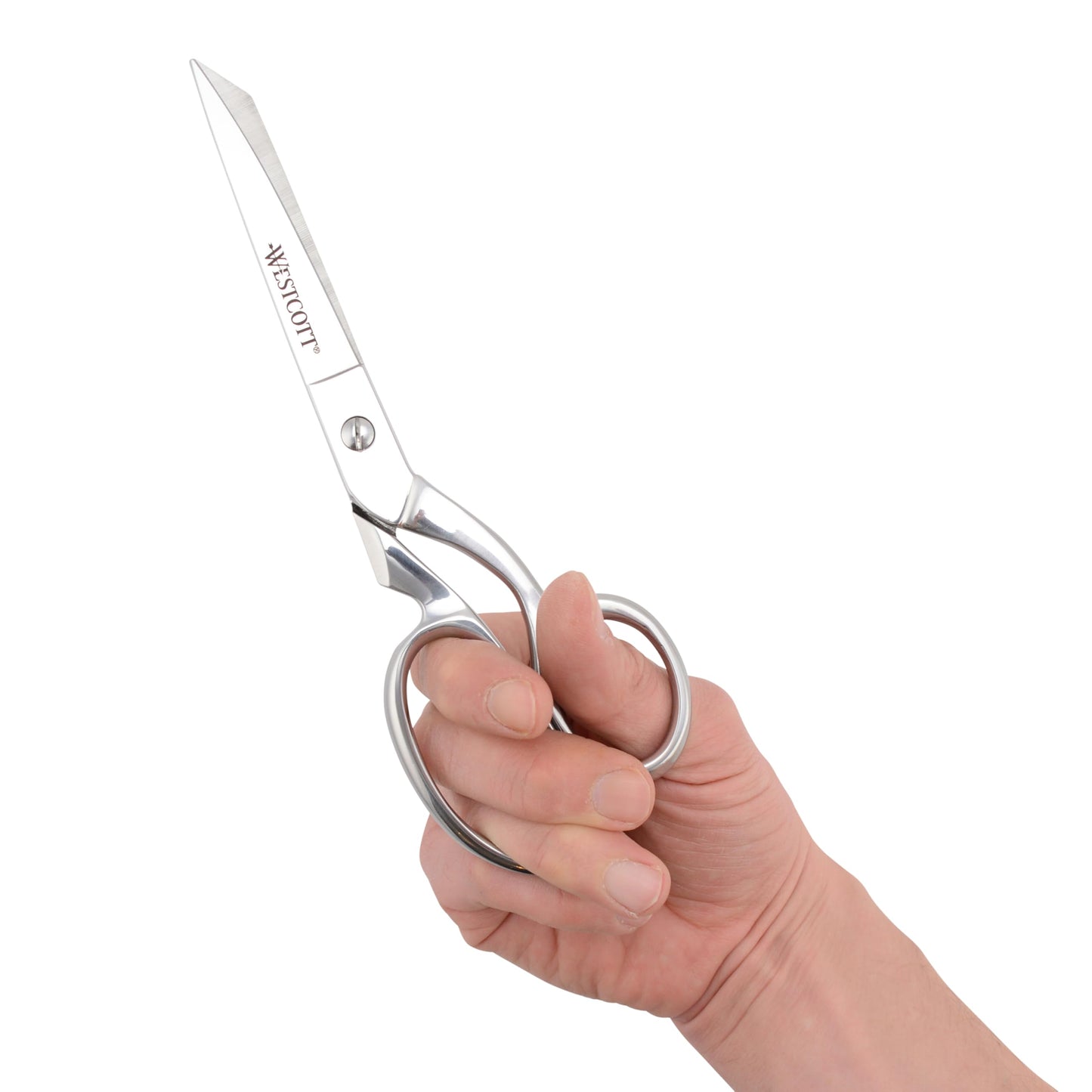 Westcott 8-Inch Forged Heavy Duty Bent Fabric Scissors, Precision-Ground Knife-Edge Blades for Seamless Cutting, Perfect for Sewing, Crafts, and Office