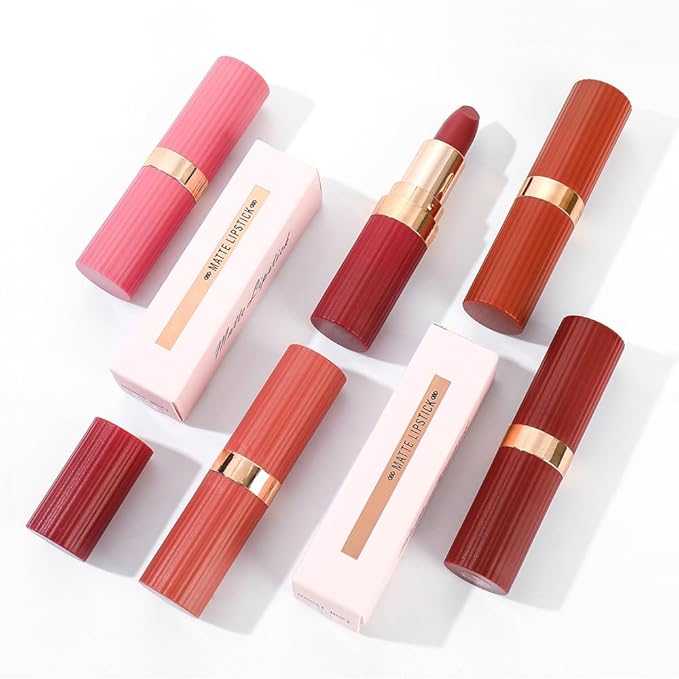 Purple Mauve Lavender Lip Stick,Matte Cream Lipstick Set for Women,Long Lasting Waterproof Smudge Proof Velvet lipsticks Crayon,Lip Makeup Kit Travel Size,Vegan & Cruelty-free (Pack of 1)