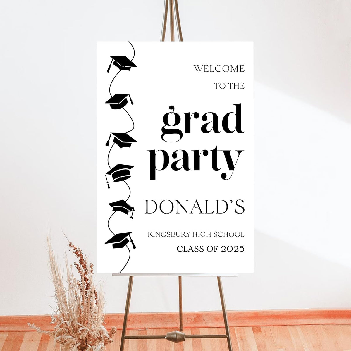 Graduation Welcome Sign, Grad Party Sign, Modern Minimalist Graduation Welcome, Personalized Senior High School College Graduation, Class of 2024, Graduation Party Welcome Sign 2024 Congrats