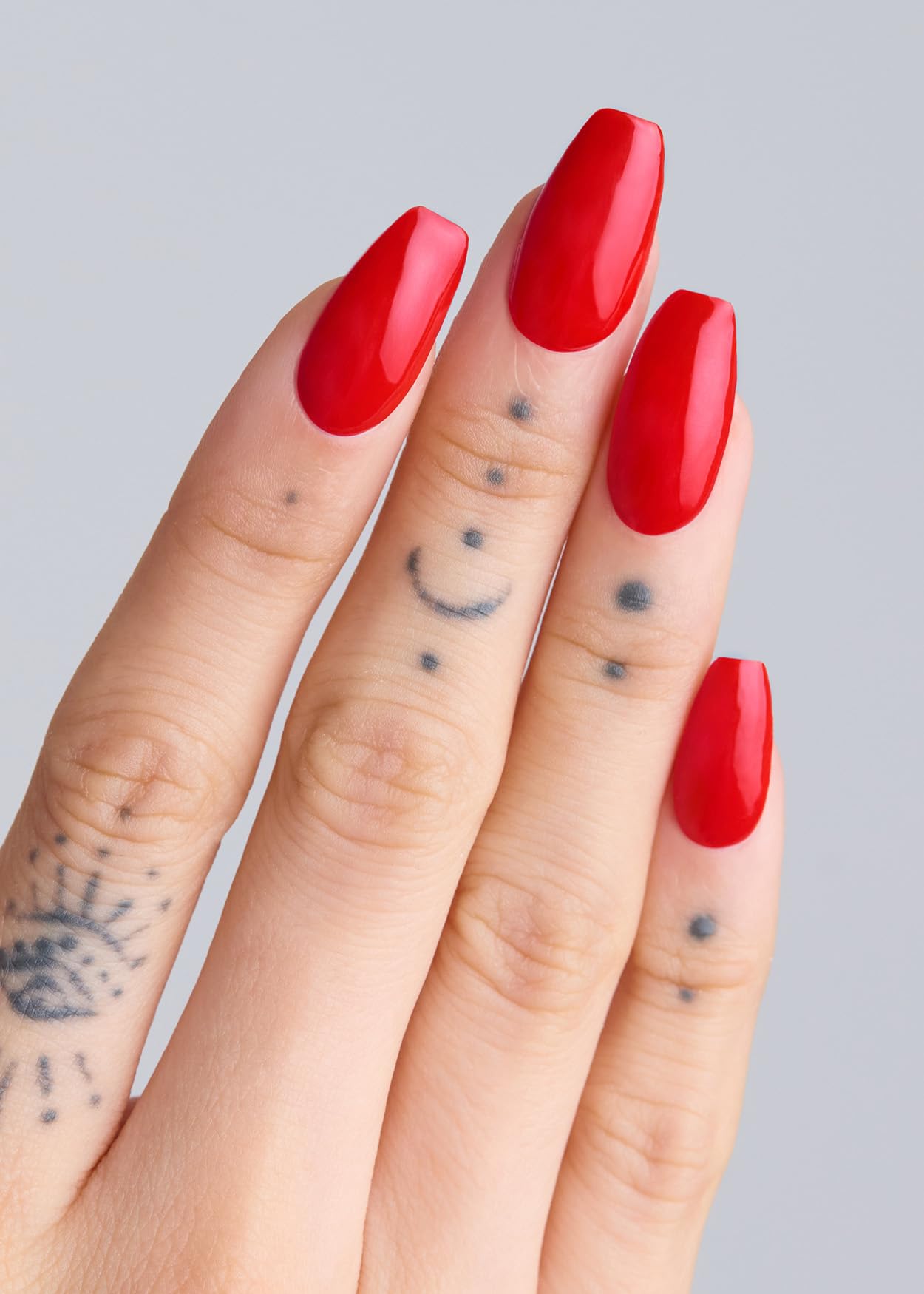 Ohora Semi Cured Gel Nail Strips (N Hot Cherry) - Salon-Quality, Long Lasting, Easy to Apply & Remove - Includes 2 Prep Pads, Nail File & Wooden Stick