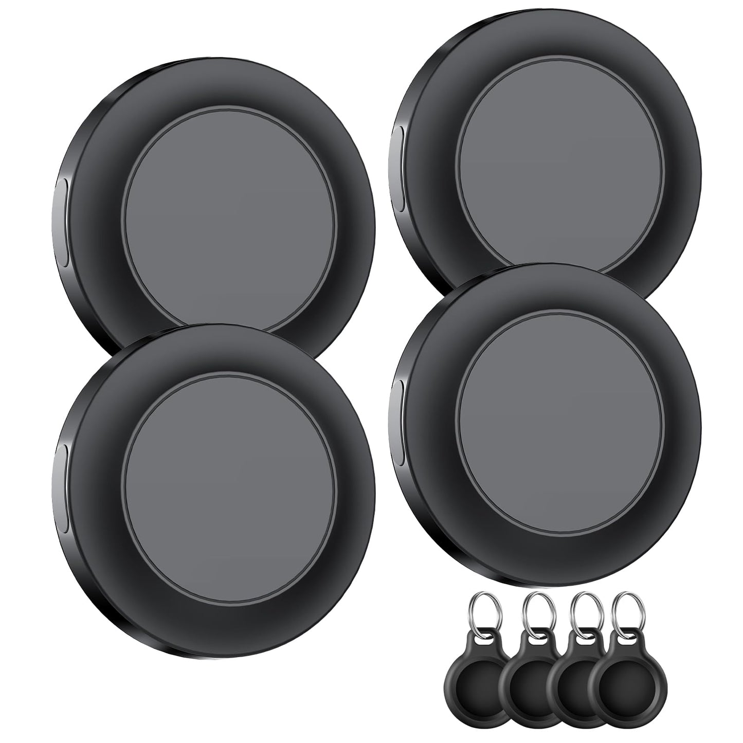 Air Tracker 4 Pack, Smart Bluetooth Tracker for Apple Find My (iOS Only), IP67 Waterproof Tracker with Keychain, Item Finder and GPS Finder for Keys, Luggage, Wallet, etc, Replaceable Battery