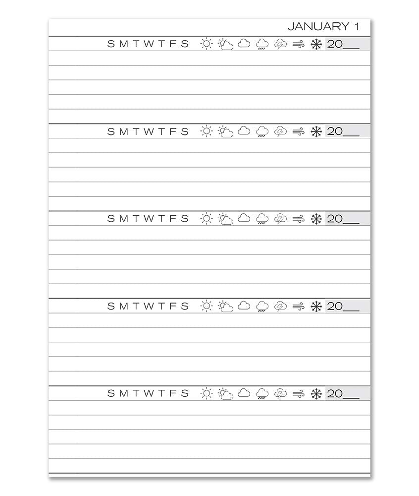 BookFactory 5 Year Journal/Five Year Diary Log Book/LogBook, Soft Wood Finish - 5.25'' x 8.25'' (Made in USA)