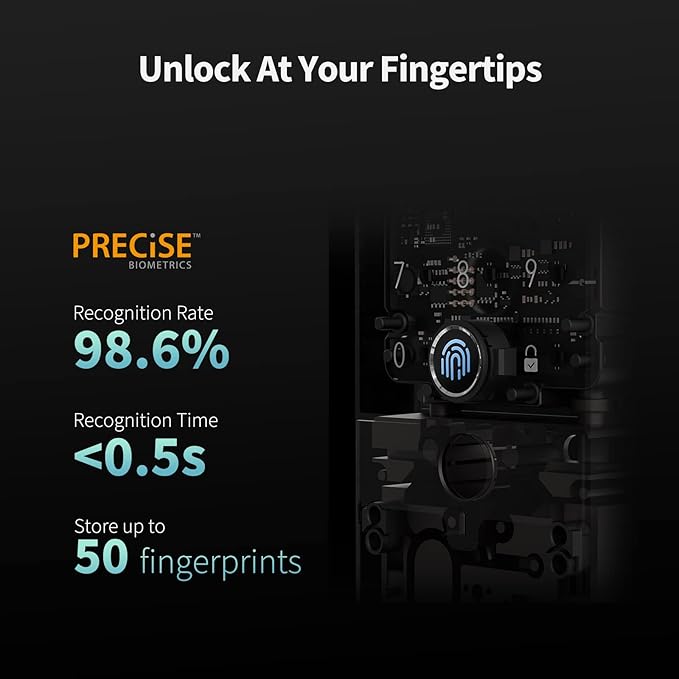 Aqara Smart Lock U100, Fingerprint Keyless Entry Door Lock with Apple Home Key, Touchscreen Keypad, Bluetooth Electronic Deadbolt, IP65 Weatherproof, Supports Apple HomeKit, Alexa, Google, IFTTT, Gray