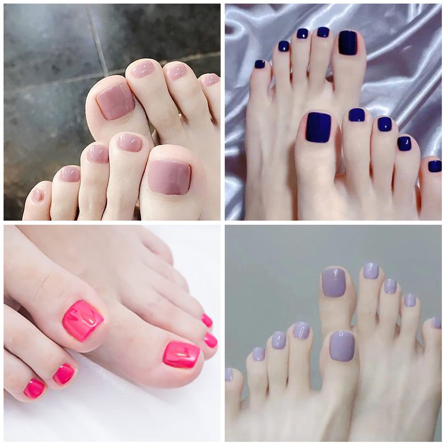 SILPECWEE 20 Sheets Toenail Sticker Wraps - Solid Color Gel Nail Strips for Women's Manicure - Self-Adhesive Nail Polish Art Sticks - 1pc File Included