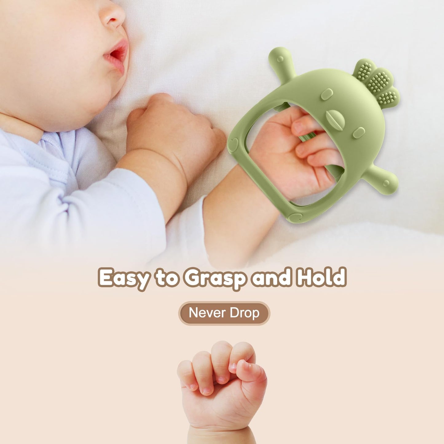 TOHIBEE Baby Montessori Sensory Teething Toys + Baby Teething Mitten for 0-6 6-12 Months