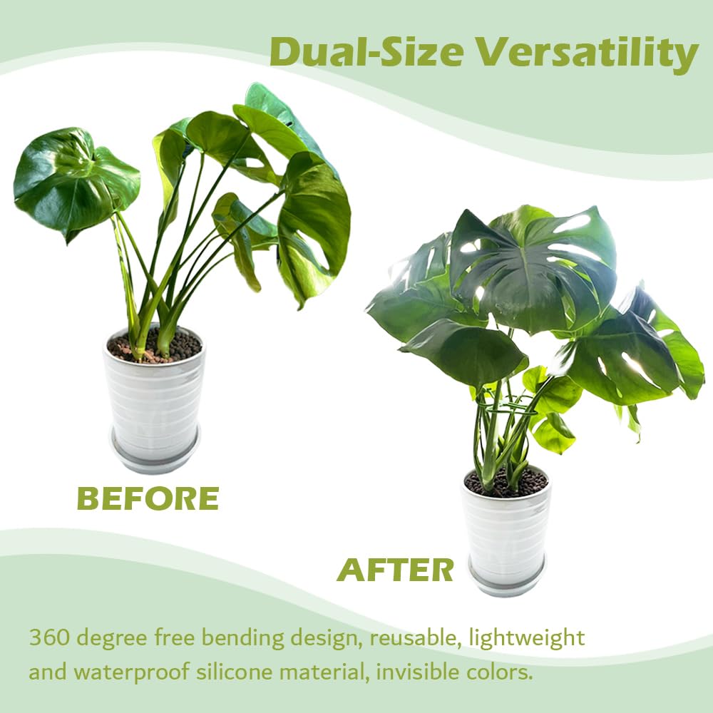 YjiaYjiaY 2 Pcs Free-Form Bending Silicone Plant Stem Support, M Size Flexible Hook Monstera Stem Supports, Reusable Silicone Plant Climbing Stakes Indoor Outdoor