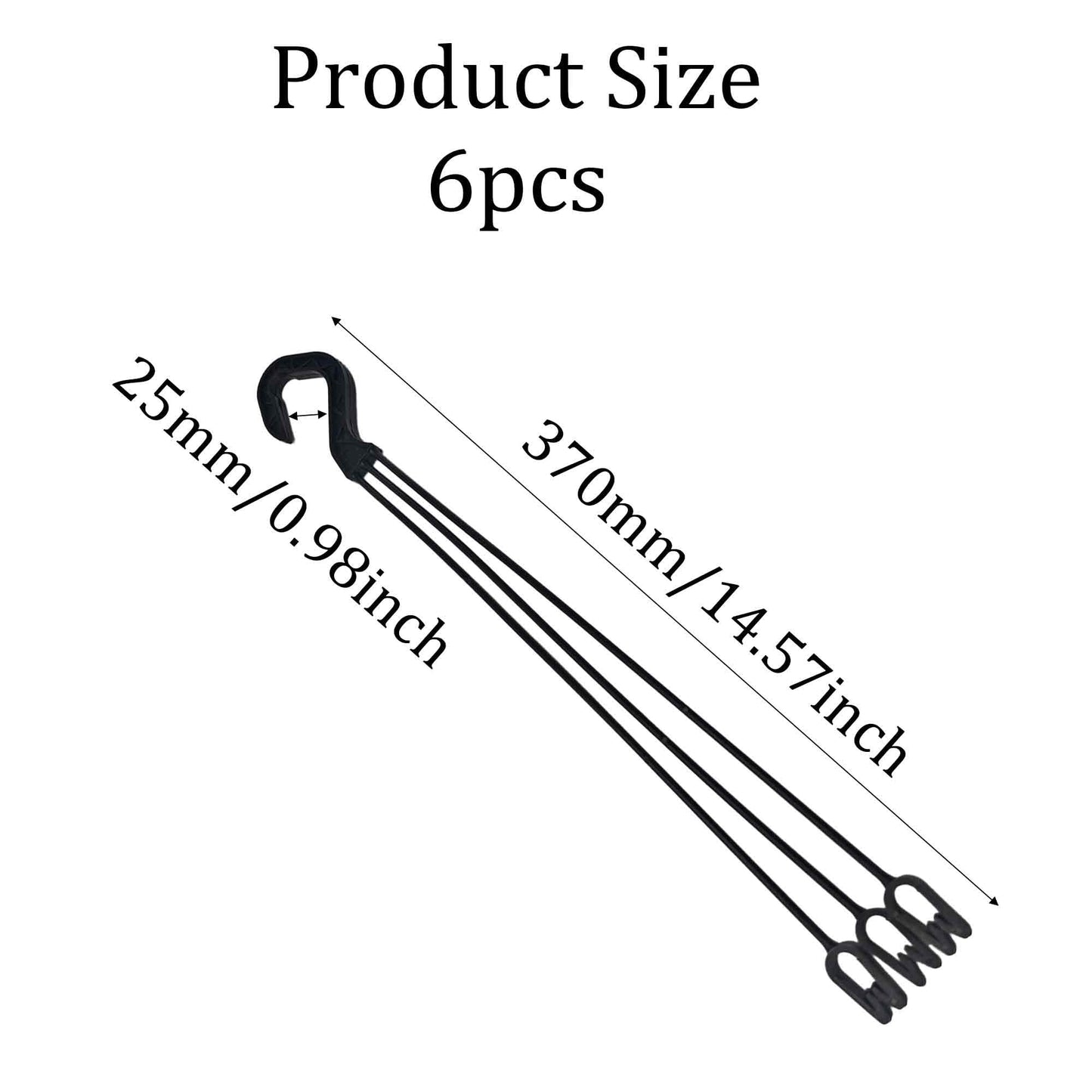bskkw 6PCS Black Hanging Planter Hooks, Plastic Chain Holders with Hooks for Flower Pots, Indoor Outdoor Plants and Bird Feeders