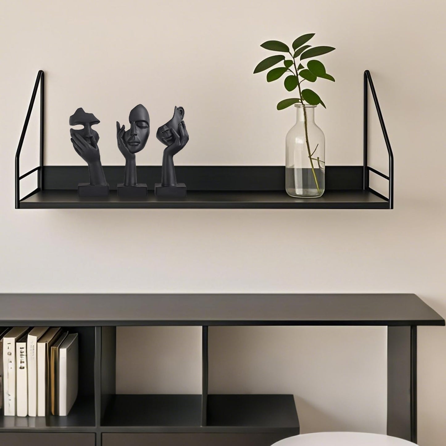 oliruim 3 Pcs Thinker Small Statue Set - Black Art Abstract Home Accent Figurines for Decor Bedroom, Shelves, Living Room Coffee Table, Office Desktop (3 Pcs Black, 6")