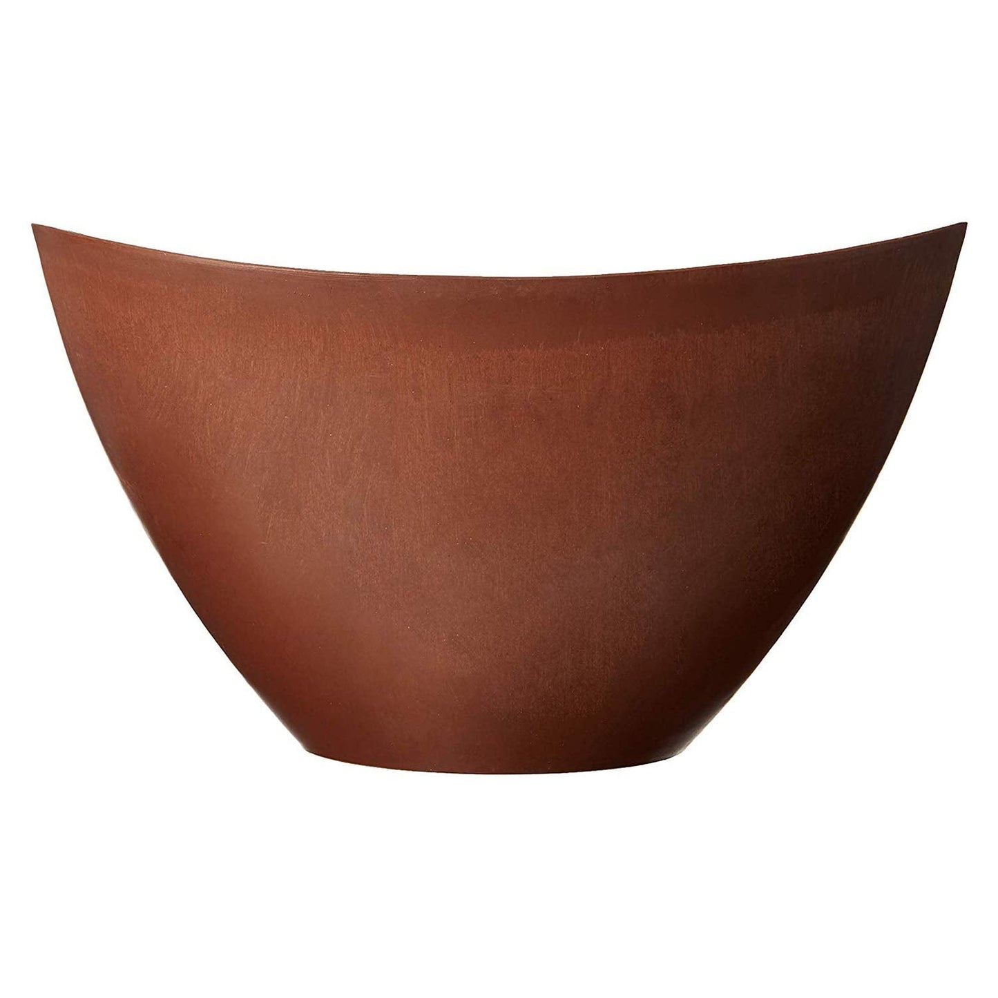PSW Pot Collection YB41TCB Plastic/Stone/Wood Composite Curved Planter Pot – No Drainage Hole (Drillable), for Indoor and Outdoor Plants and Gardens, 16-inch, Terra Cotta Color