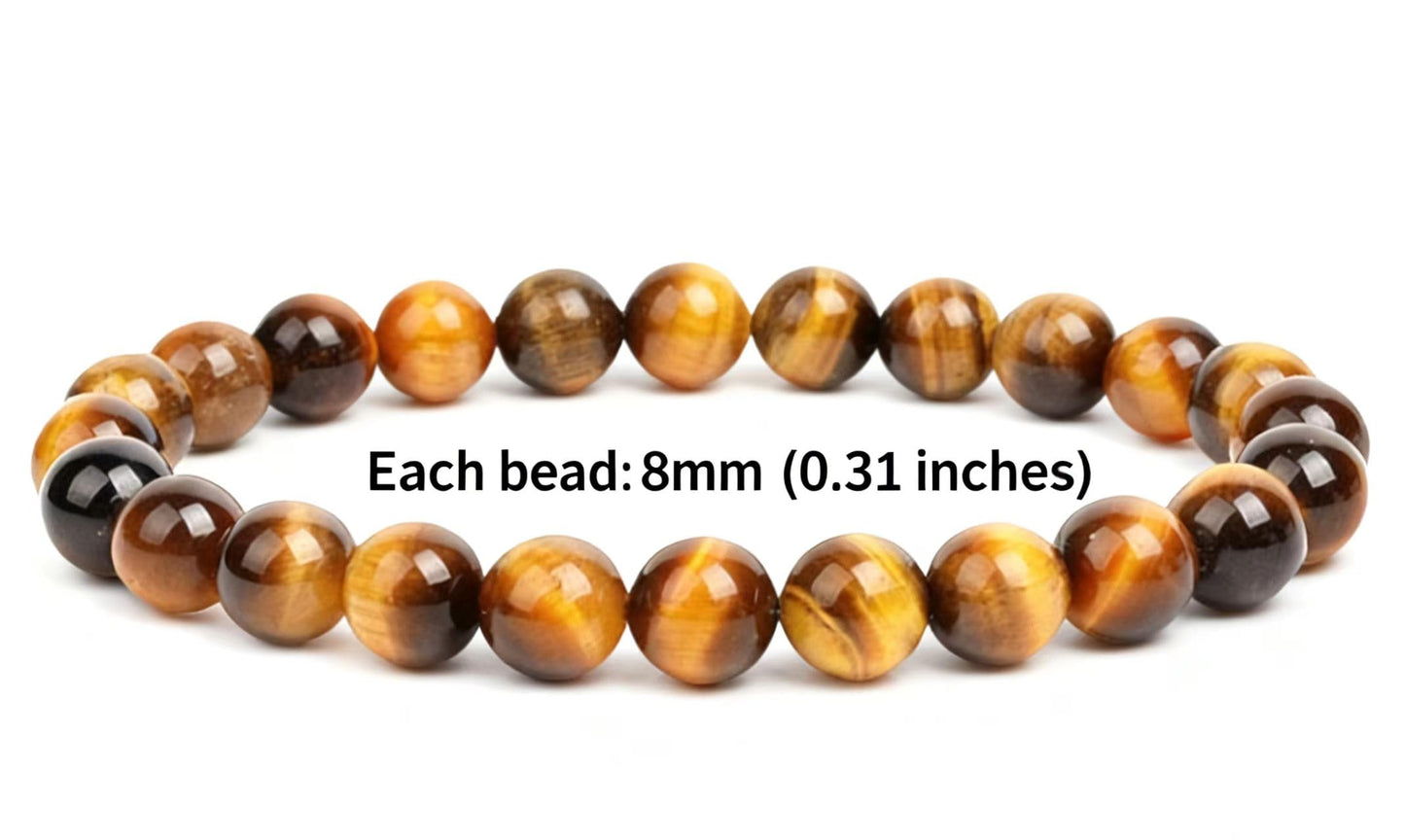 3A Pure Natural Tiger Eye Stone Bracelet - Good Luck, Attract Wealth, Enhance Affection, Exquisite Design