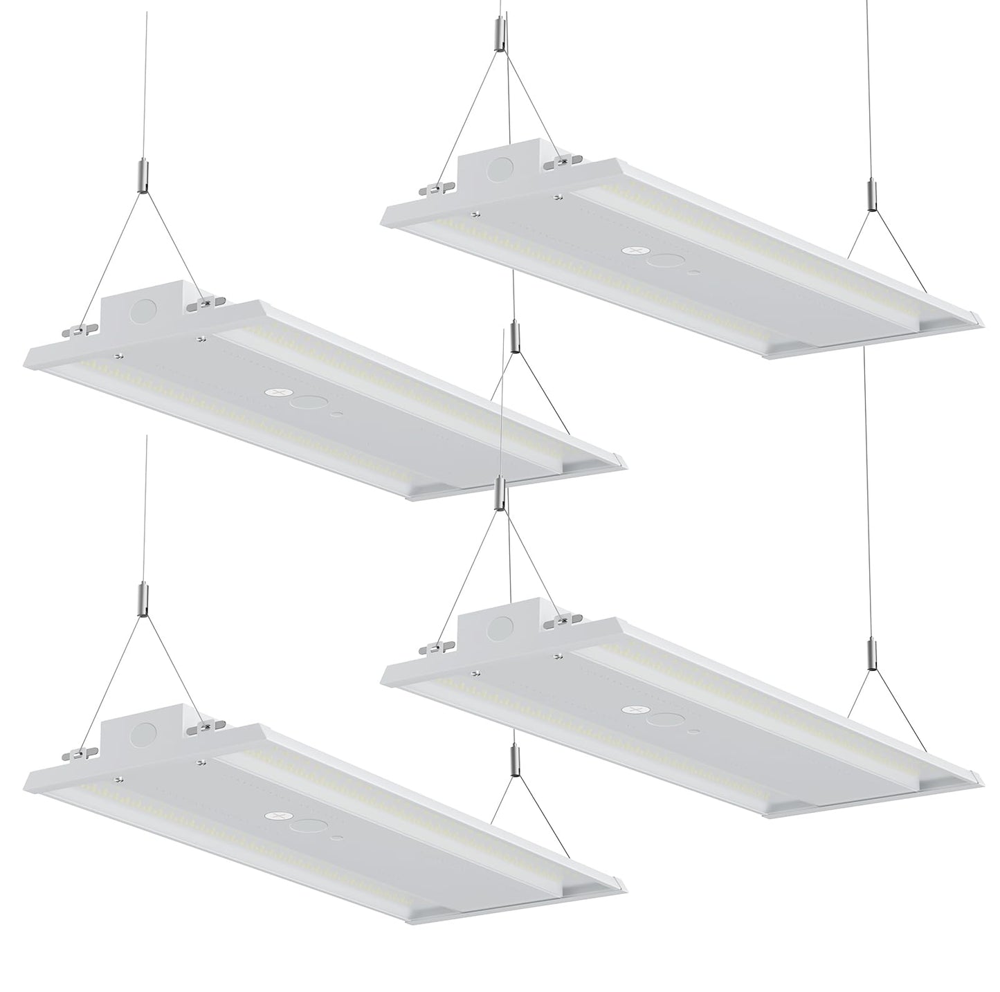 JC-LGL LED Linear High Bay Light, 130W 19500LM High Bay LED Shop Lights, 120-277V, 5000K, 0-10V Dimmable LED Shop Light, Linear High Bay Light for Warehouse Workshops, UL Complied, 4 Pack