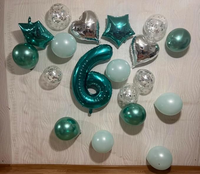 Teal 5 Balloon, Number Balloons 40 Inch, 5th Birthday Balloon Decorations, Teal Party Supplies, 5 Number Balloons, Number 5