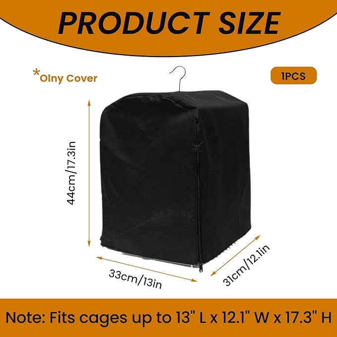 Wzttdm Bird Cage Cover for Night, Bird Cage Cover Shield, Black-Out Birdcage Cover, Good Night Windproof Light-Proof Cage Accessories for Parakeets Lovebirds Parrot (Only Covers)