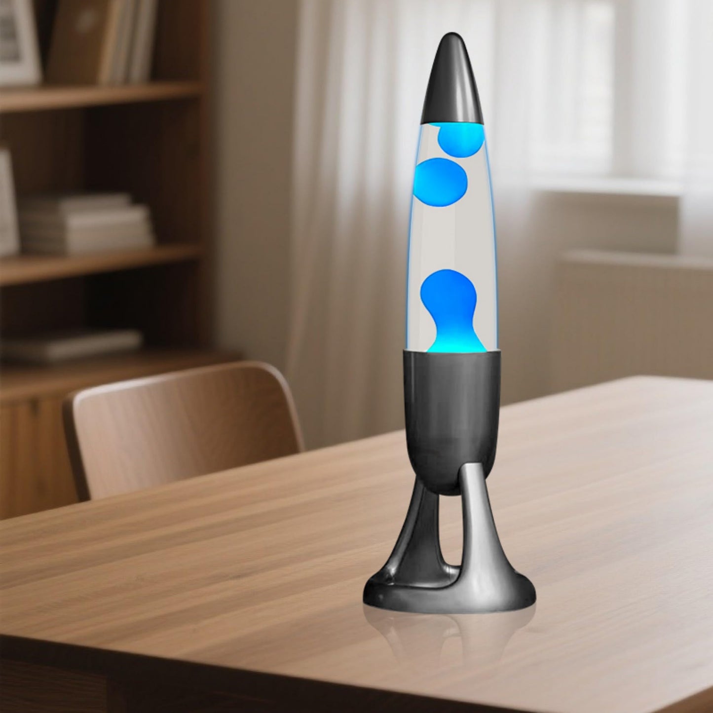 MLATAOOYG Bullet Liquid Motion Lamp Hypnotic Motion Glass Decoration, Modern Ambient Lighting for Home Office Desk, Sci-Fi Bullet Design, Gift for Men & Gadget Lovers-Gray