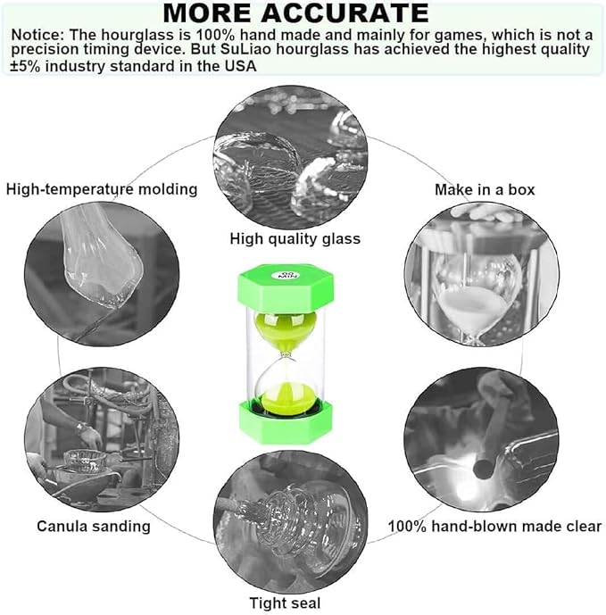 Hourglass Timer Sand Clock 3 Minute： Colorful Sand Timer 3 Minute, Small Green Sand Watch 3 Minute, Plastic Hour Glass Sandglass Timer for Kids, Games, Classroom, Kitchen, Decoration