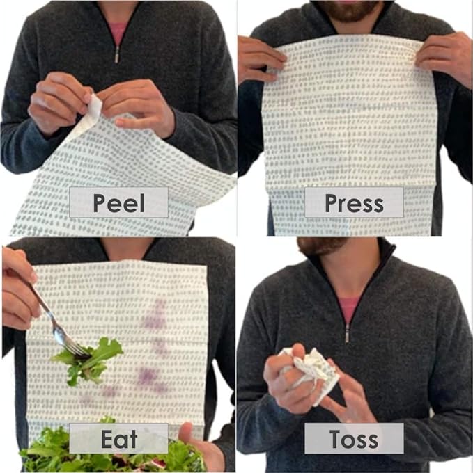 Disposable Bibs for Adults, Kids & Elderly Senior | Adhesive Tab Napkins for Eating, Personal Use, Home Care & Business | Spill Absorbent, Stain/Liquid Repellent | Grey Dot, 20 Count